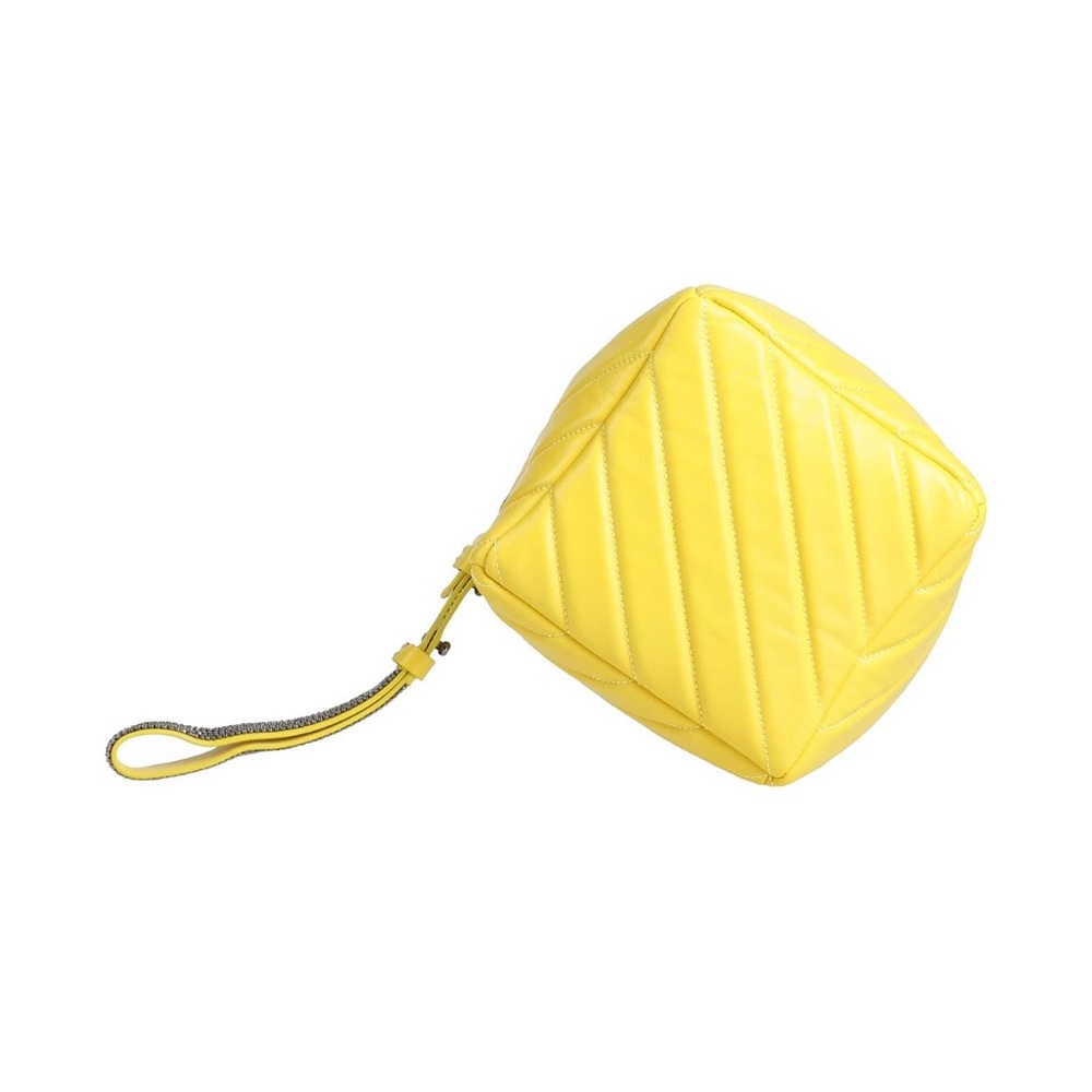 Fabiana Filipinos Chevron Quilted Leather Clutch Wristlet